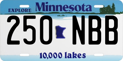 MN license plate 250NBB