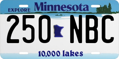 MN license plate 250NBC