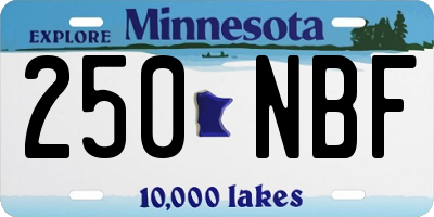 MN license plate 250NBF