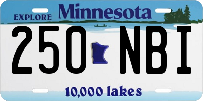 MN license plate 250NBI