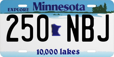 MN license plate 250NBJ