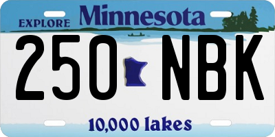 MN license plate 250NBK