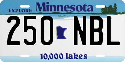 MN license plate 250NBL