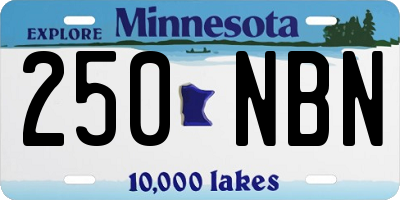 MN license plate 250NBN