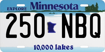 MN license plate 250NBQ