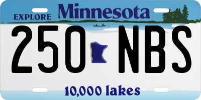 MN license plate 250NBS