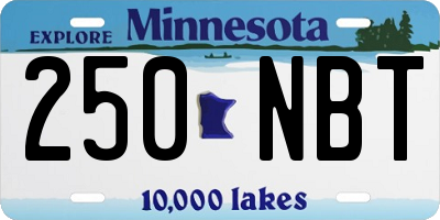MN license plate 250NBT