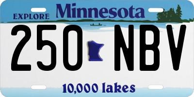 MN license plate 250NBV