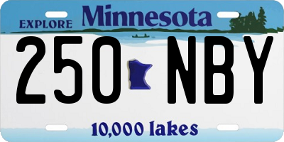 MN license plate 250NBY