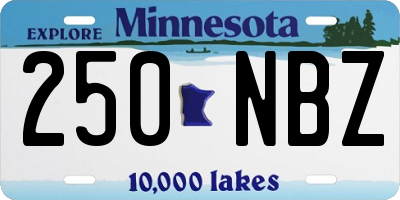 MN license plate 250NBZ
