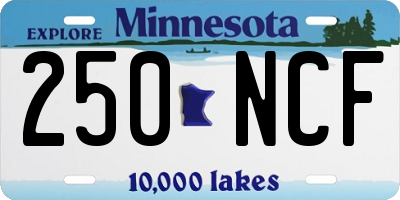 MN license plate 250NCF