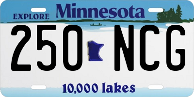 MN license plate 250NCG