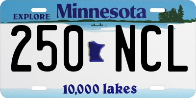 MN license plate 250NCL