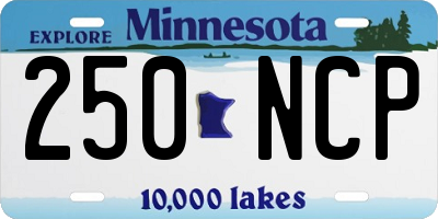 MN license plate 250NCP