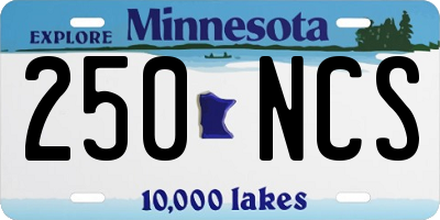 MN license plate 250NCS