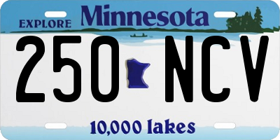 MN license plate 250NCV