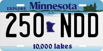 MN license plate 250NDD