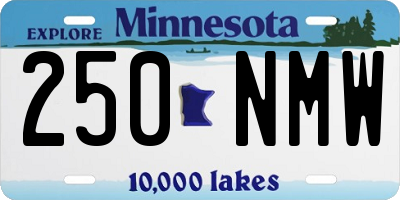 MN license plate 250NMW