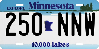 MN license plate 250NNW