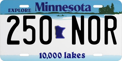 MN license plate 250NOR