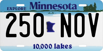 MN license plate 250NOV