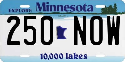 MN license plate 250NOW