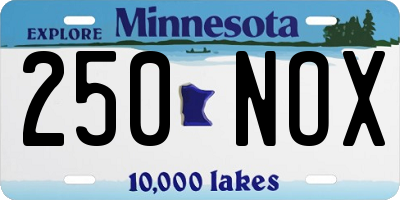 MN license plate 250NOX