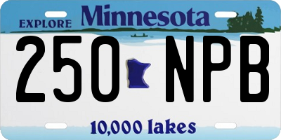 MN license plate 250NPB