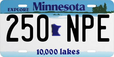 MN license plate 250NPE