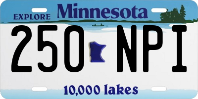 MN license plate 250NPI