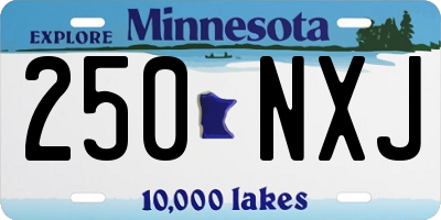 MN license plate 250NXJ