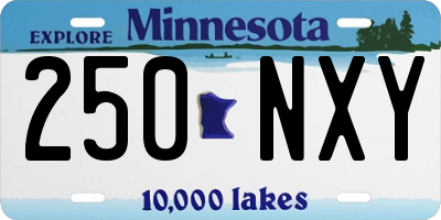 MN license plate 250NXY