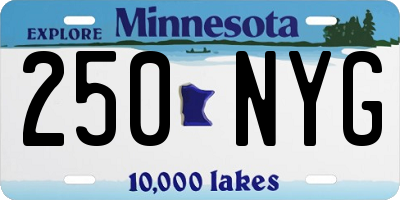 MN license plate 250NYG