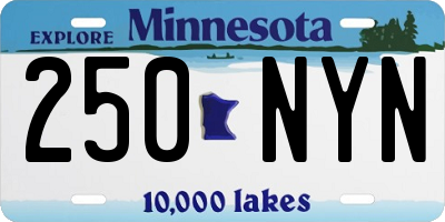 MN license plate 250NYN