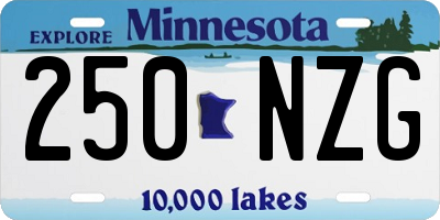 MN license plate 250NZG
