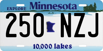 MN license plate 250NZJ