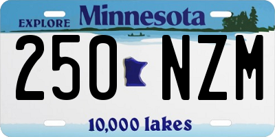 MN license plate 250NZM