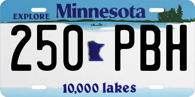 MN license plate 250PBH