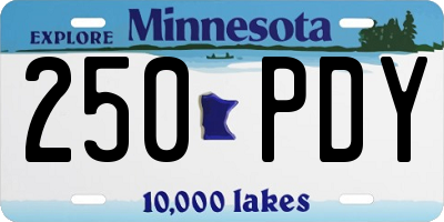 MN license plate 250PDY