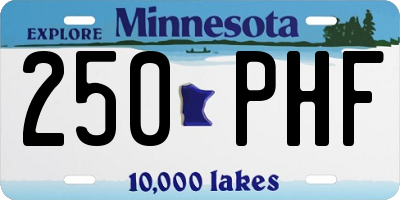 MN license plate 250PHF