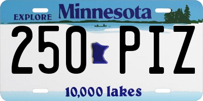 MN license plate 250PIZ