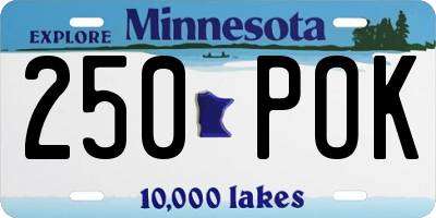 MN license plate 250POK