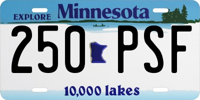MN license plate 250PSF