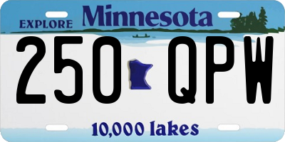 MN license plate 250QPW