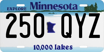 MN license plate 250QYZ