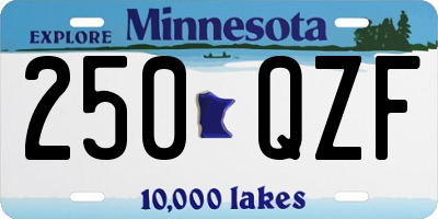 MN license plate 250QZF