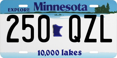 MN license plate 250QZL