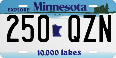MN license plate 250QZN