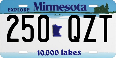 MN license plate 250QZT