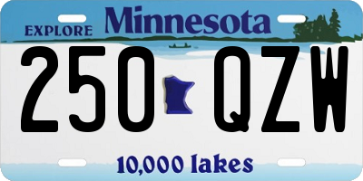 MN license plate 250QZW